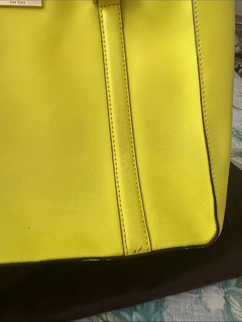 kate spade Bright Yellow Saffiano Top-Zip Tote